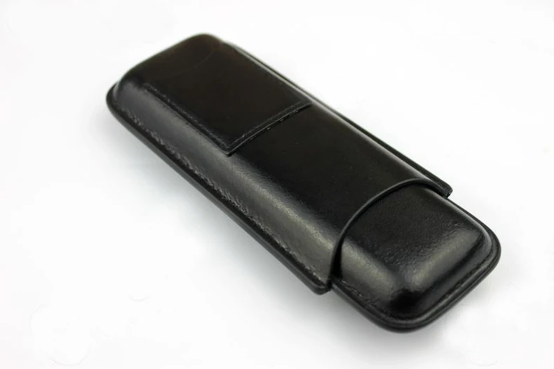 COHIBA-Black-Leather-Holder-2-Tube-Travel-Cigar-Case-Humidor (2)