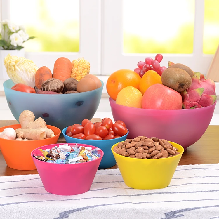 Household plastic bowl of salad vegetables Fresh Fruit plastic cups for