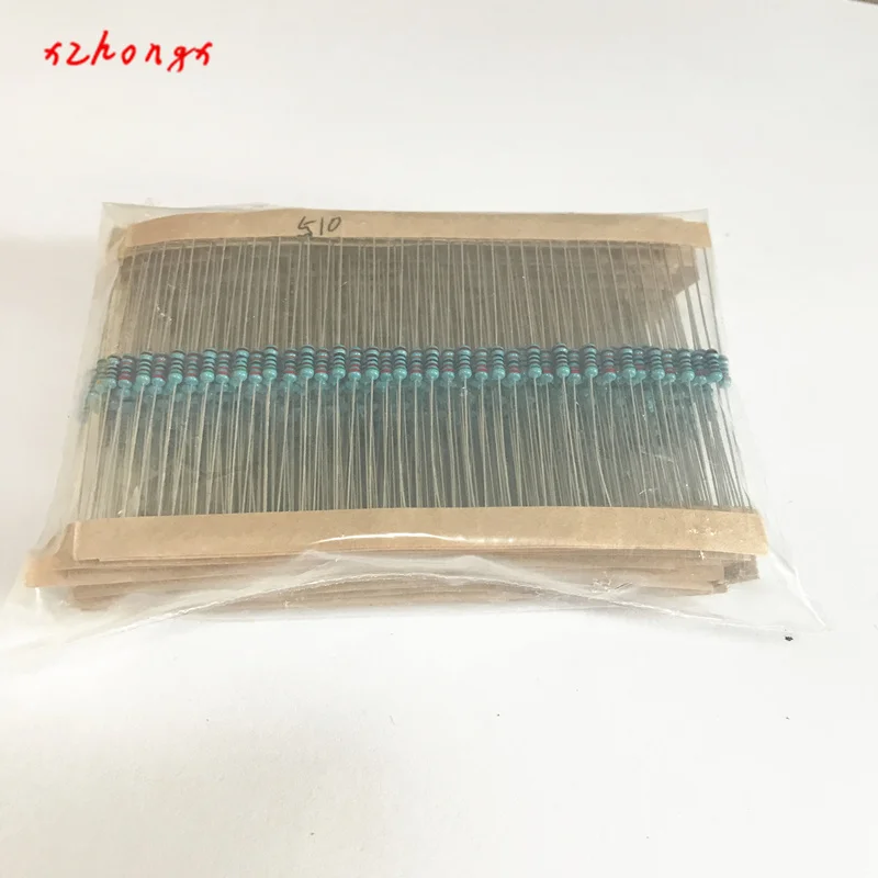 

1/4W Metal Film Resistor Kit 1% Resistor Assorted Kit Set 10 ohm-1M ohm Resistance Pack 30 Values each 20 pcs