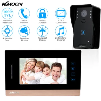 

KKmoon 7"color Video Door Phone Intercome 1000TVL Touch Waterproof Night Vision Security CCTV Camera Home Surveillance Doorbell