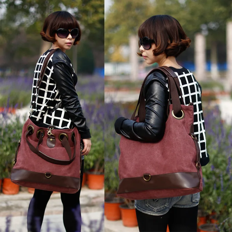 New Canvas Handbags Korean Tidal Canvas Messenger Bag Retro Portable