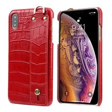 

Fashion embossed Crocodile Pattern Genuine cow Leather Phone Case For iphone 6S 7 8 plus X Covers Xr Xs Max custom name service