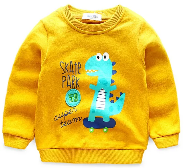 Camisa de Algodão dos Desenhos Topos da Criança Outono Crianças Animados Imprimir Jurássico Mundo Dinossauro Meninos Meninas Cabolsa Moletons Vestuário 2020 t 7 2020 outono crianças t camisa de algodão