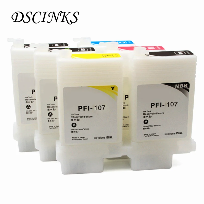 Baratos PFI 107 cartucho de tinta rellenable para Canon IPF 670 IPF 680 IPF 685 IPF 770 IPF 780 IPF 785 IPF 670 IPF 770 IPF 670 770 PFI107 PFI 107