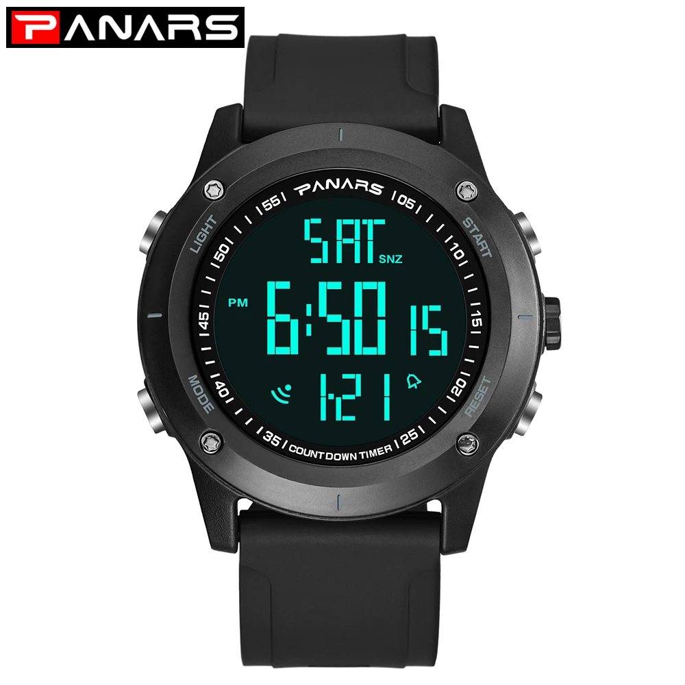 

Sport LED Watches Men Luxury Brand Outdoor Running Shockproof Mens Digital Wrist Watch Countdown Stopwatch 50M Waterproof 8014