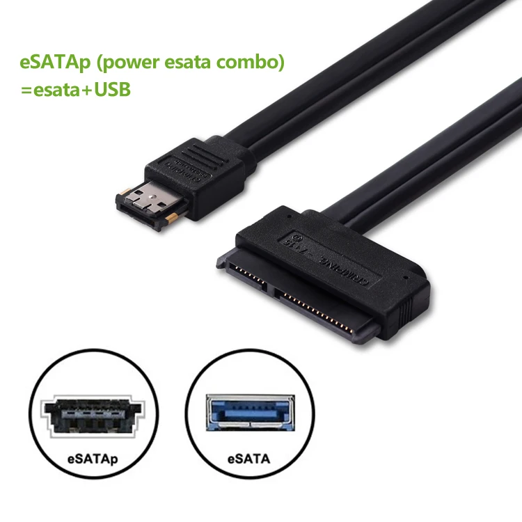 ULT-Best eSATA USB eSATAp двойной Мощность 12V 5V кабель eSATAp SATA 7+ 15 22Pin данных Кабель-адаптер жесткого диска для 2," SSD HDD 0,5 м