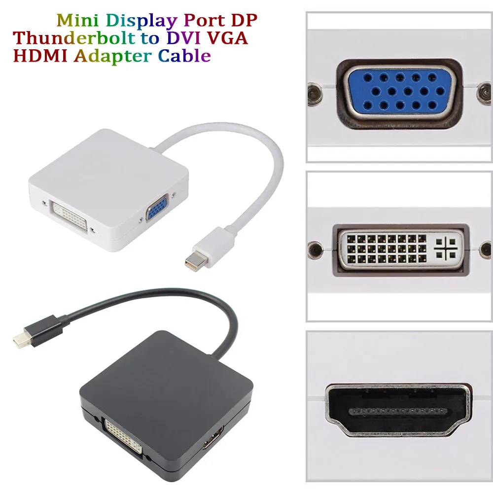 

3 In 1Mini Display PortHigh Quality HDMI to VGA Adapter Converter Adapter Support Mini Display Port 1.1a Dual-mode input