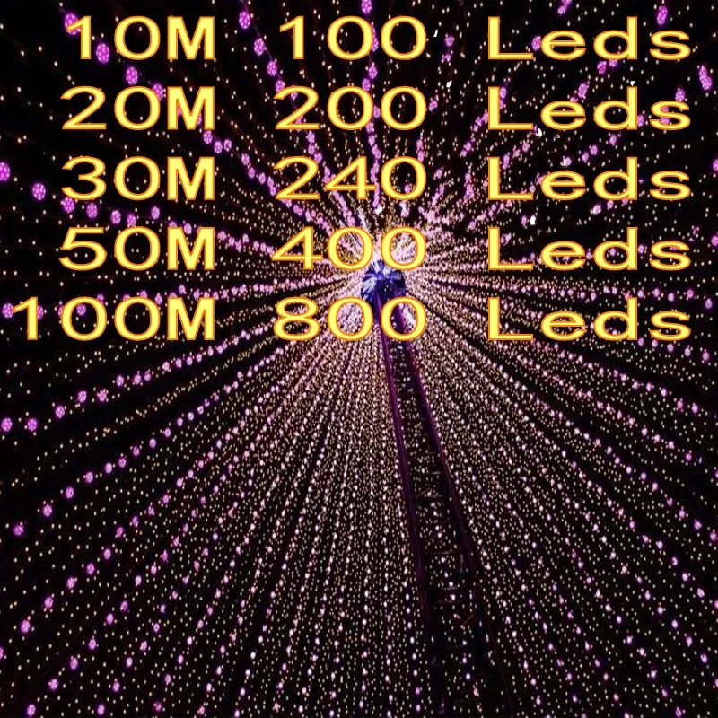 

New LED Fairy String Light AC 220V Holiday Christmas Wedding Garden Party Decoration light EU plug 10M/20M/30M/50M/100M