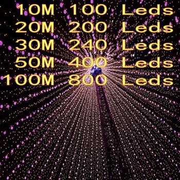 Outdoor String Lights 5M 10M 20M 30M 50M 100M Led Guirlande String Fairy Light 8 Modus Christmas Light Vakantie Wedding Party