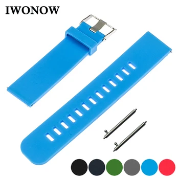 

Silicone Rubber Quick Release Watch Band 22m for Ticwatch 1 46mm Strap Wrist Belt Bracelet Black Blue Green Gray Red +Spring Bar