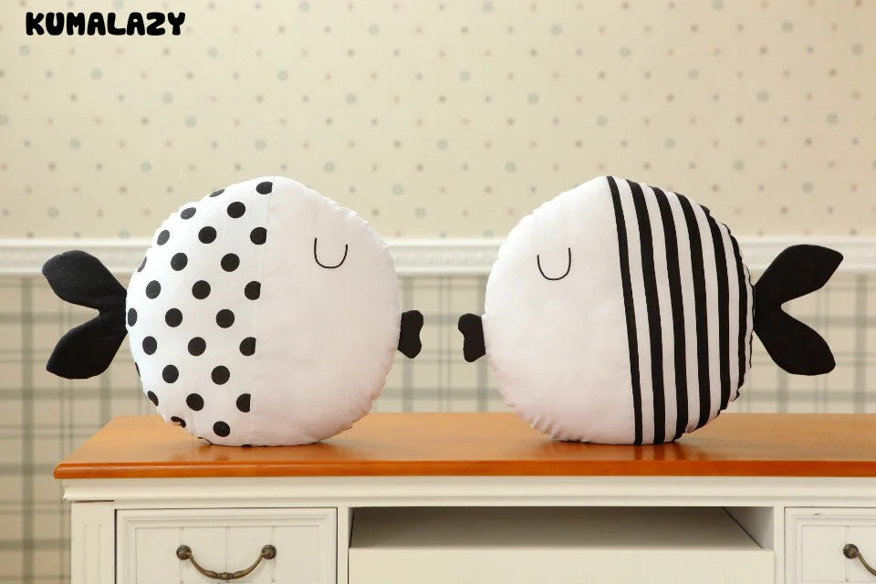 KUMALAZY Plush Fish Kiss Fish Doll Cotton Cushion Pillow Helostoma