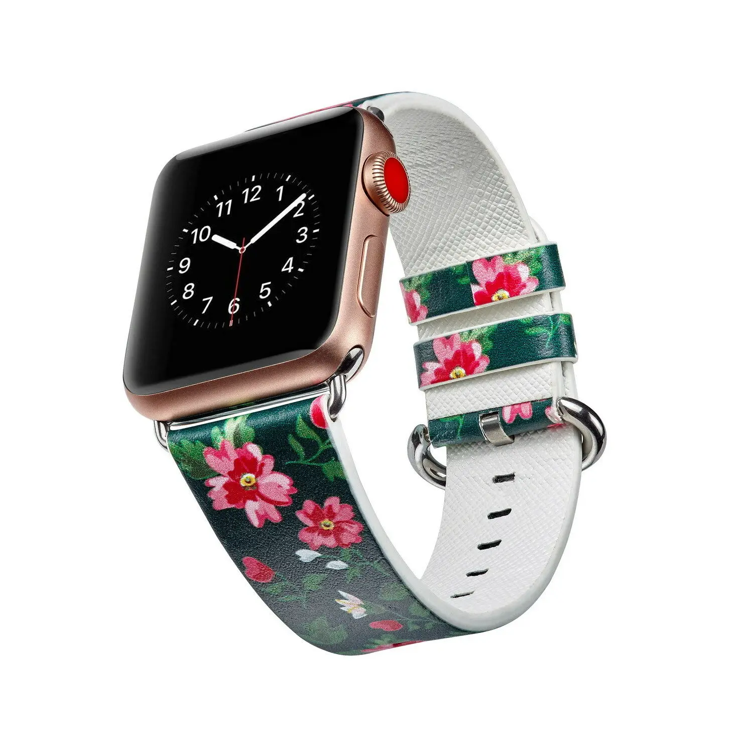 Весенний цветок кожаный ремешок для наручных часов Apple Watch серии 1/2/3/4/5 44 мм, 42 мм, 40 мм, 38 мм, версия Сельский Цветочный браслет для наручных часов iWatch, ремешок