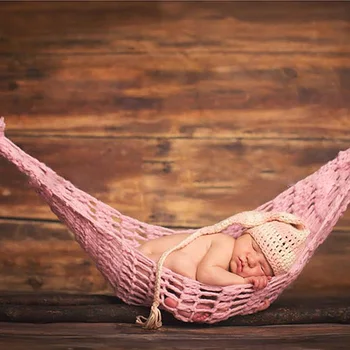 

Newborn Hammock Baby Photography Props Infant Hanging Cocoon Photo Shooting Knitted Hanging Bed