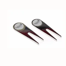 High Quality Design Customize Logo 100pcs Sliver Aluminium Alloy Golf Divot Tool Pitch Repair  fork  golf accessories