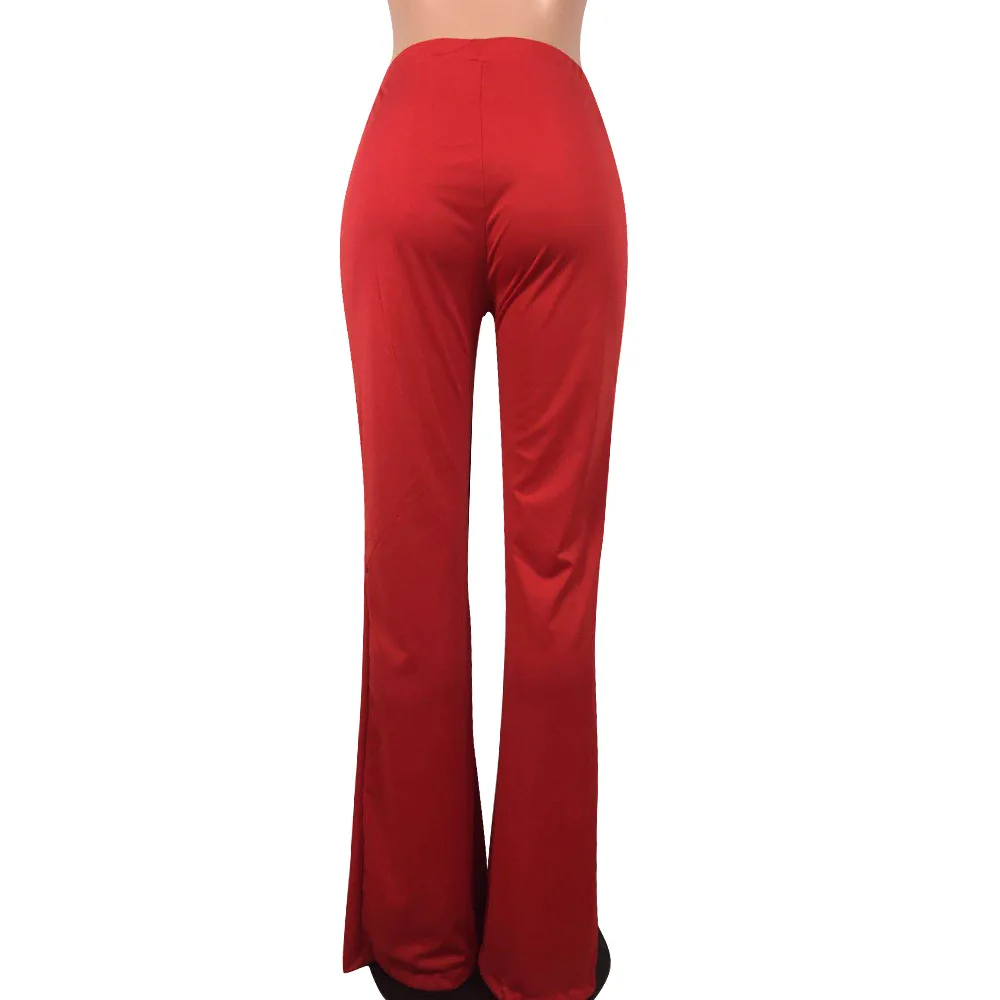 Женские Лоскутные широкие брюки с блестками, женские черные красные брюки, блестящие панталоны, вечерние сексуальные Клубные длинные расклешенные брюки с высокой талией
