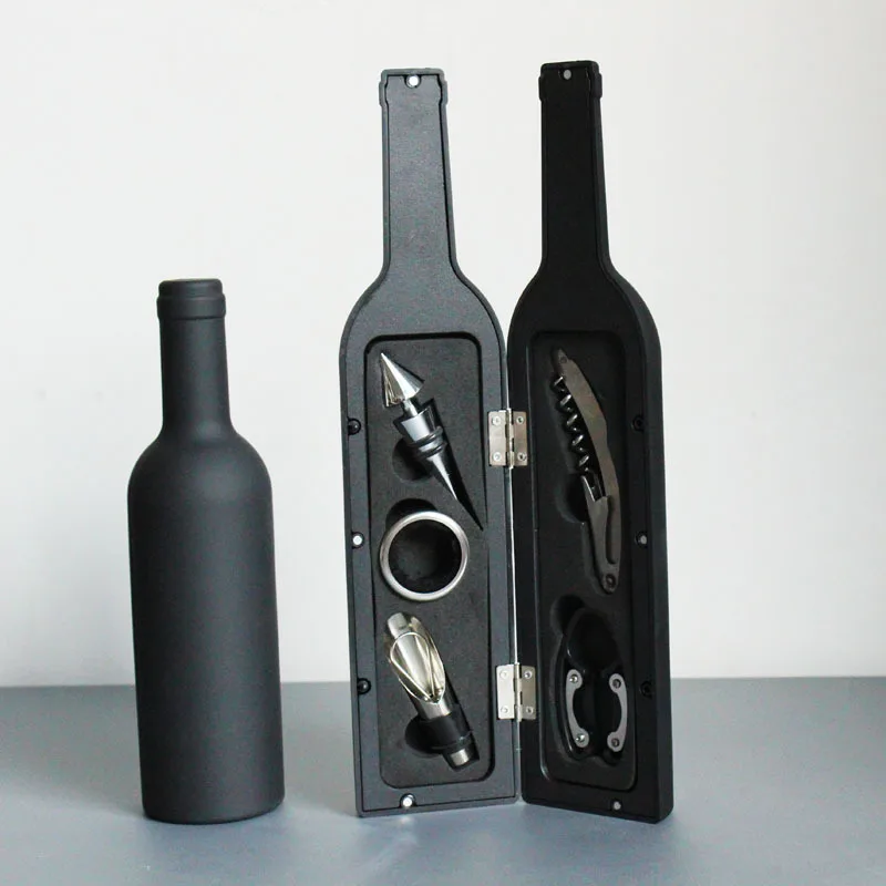 

Hot Corkscrew & Accessory Set Wine Bottle Set Bottle Opener Stopper Drip Ring Foil Cutter Wine Pourer Wine Tool Set