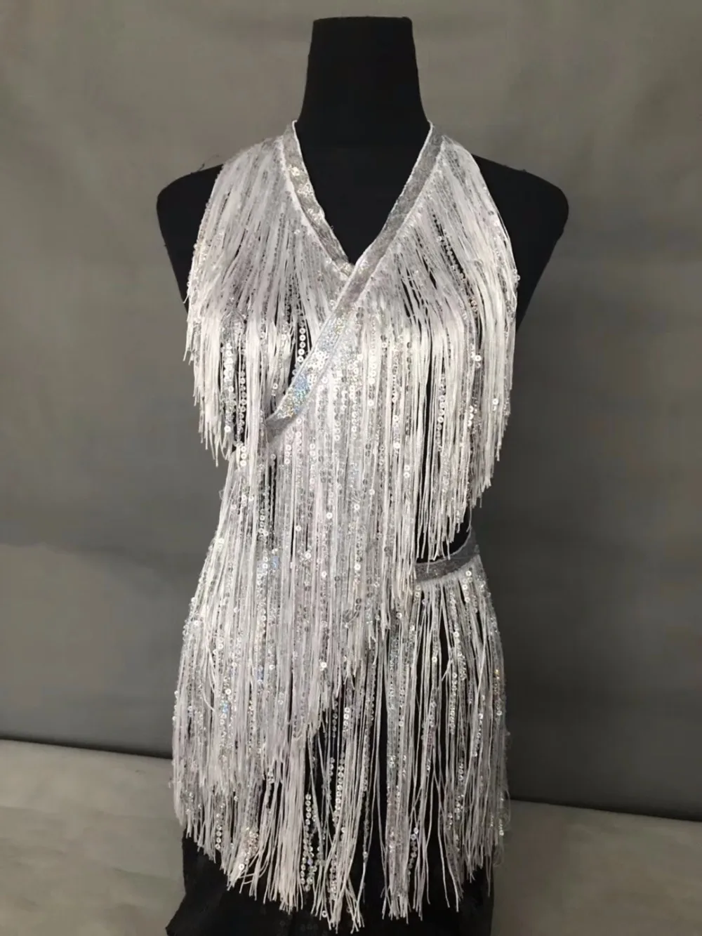 15cm Wide Well Drop Sequins Fringe Latin Dancewear Costume