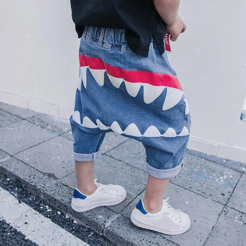 

Baby Denim Pants Cartoon Dinosaur Fashion Elastic Waist Baby Boy Jeans Infant Clothing Baby Girl Jeans