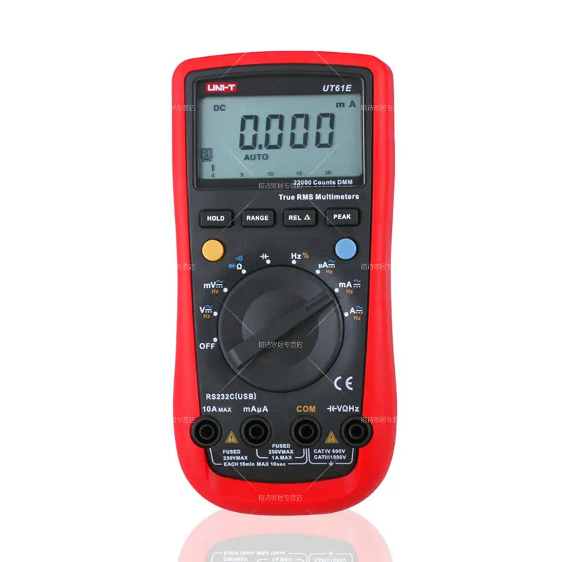 

UNI-T UT61E Digital Multimeter auto range true RMS Peak value RS232 REL AC/DC amperemeter uni t UT 61E multimeter
