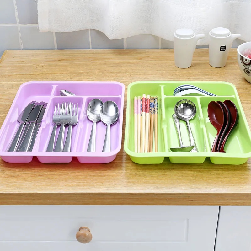 Drawer Cutlery Utensils Tray Storage Organizer Drawer Kitchen Tool Drawer Divider Kitchen Storage Cabinet Plastic Storage Drawer