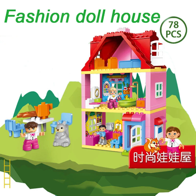 

Jigsaw Puzzle Toy Blocks Fashion Doll House 78 Tablets Large Grain Girl Child Doll Favorite Educational Creative Gif