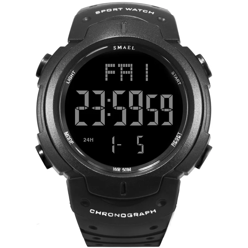 SMAEL военные часы армейские модные часы мужские большой циферблат S Shock Relojes Hombre повседневные спортивные часы 0915 светодиодный цифровые часы для мужчин - Цвет: Black