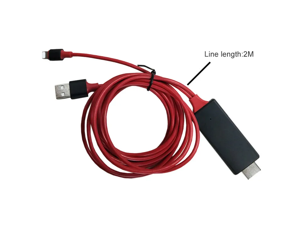 Красное мигание 8 Pin к HDMI кабель HD ТВ адаптер USB HDMI 1080P mirrorscreen кабель для apple ТВ для iPhone 7 6S Plus