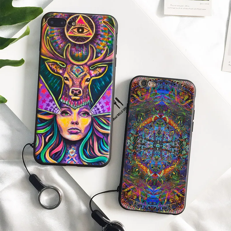 

Vintage Totem Design Pattern soft silicone Phone Case cover Shell For Apple iPhone 5 5s Se 6 6s 7 8 Plus X XR XS MAX