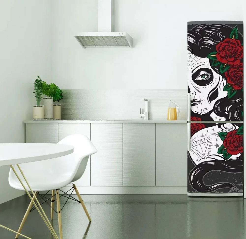 DIY мертвая Невеста Водонепроницаемая самоклеящаяся наклейка на Холодильник Дверь обои-покрытие кухонные аксессуары стикер с изображением стены