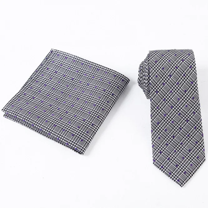 blue purple tie set Портной Smith мужские серого цвета в горошек с галстуком-бабочкой с носовой модные дизайнерские горошек галстук нагрудный платок комплект роскошный Шелковый шейный платок носовой платок - Цвет: blue purple tie set