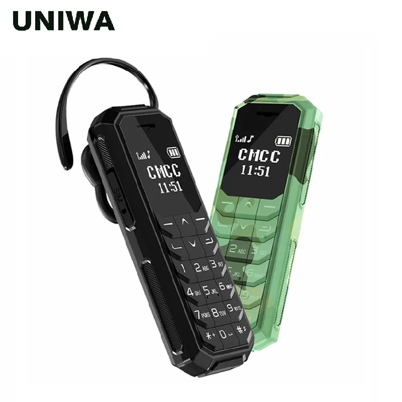 UNIWA KK2 мини мобильного телефона малыш Bluetooth Беспроводной наушники 2G открыл маленький мобильный телефон волшебный голос как BM10 BM70 BM 50