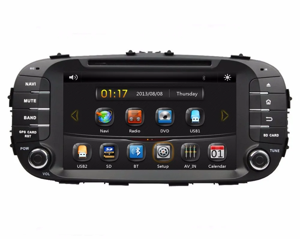 HD 2 din 8" Car DVD GPS Navigation for Kia Soul 2014 2015 2016 With