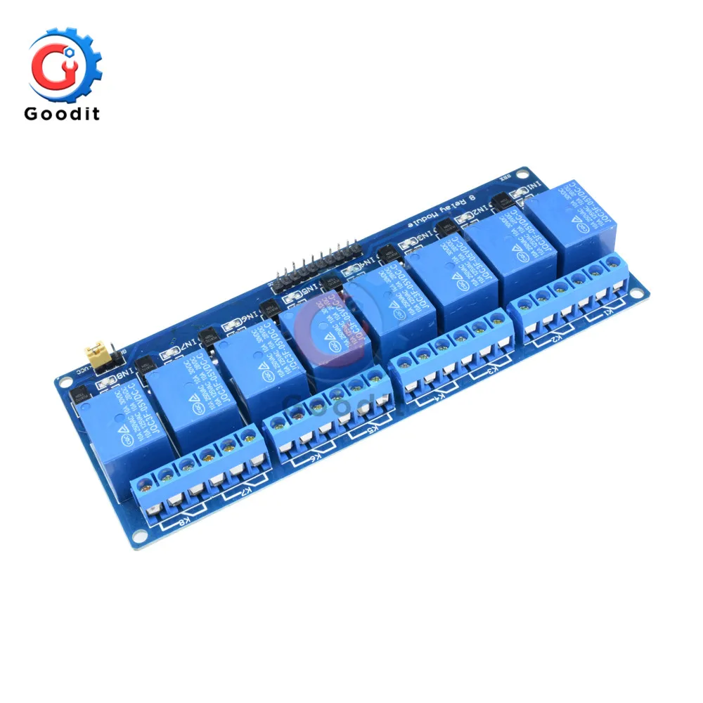 8 канальный релейный модуль постоянного тока 5 В для Arduino Raspberry Pi DSP AVR PIC ARM с защитой