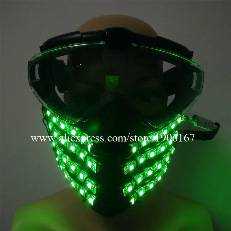

Colorful LED Luminous Driving Riding Masks Face Guard Flashing Glowing Light Up Mask Hero DJ Party Halloween Birthday Masks