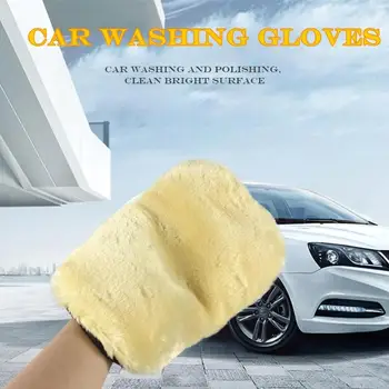 

2pcs Soft Wool Car Wash Gloves Cleaning Cut Loop Velvet Good Water Absorption Artificial WoolBrushes Auto Styling Detailing Tool