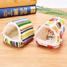 Bonito pequeno animal de estimação gaiolas coelho hamster colorido casa cama rato guiné inverno quente pendurado gaiola ninho de hamster