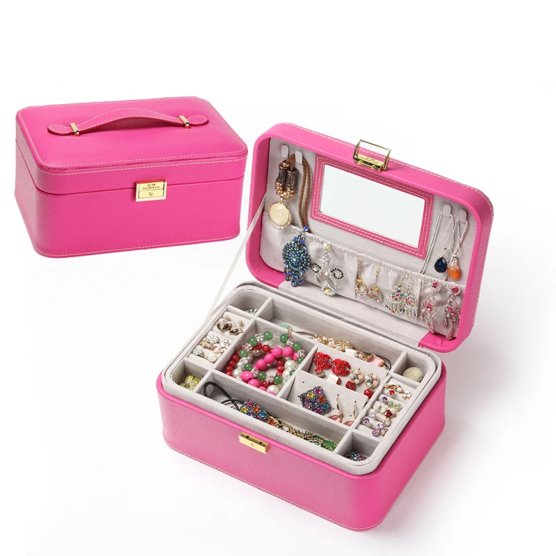 Europe Style Princess Jewelry Boxes Large Capacity Double Layers