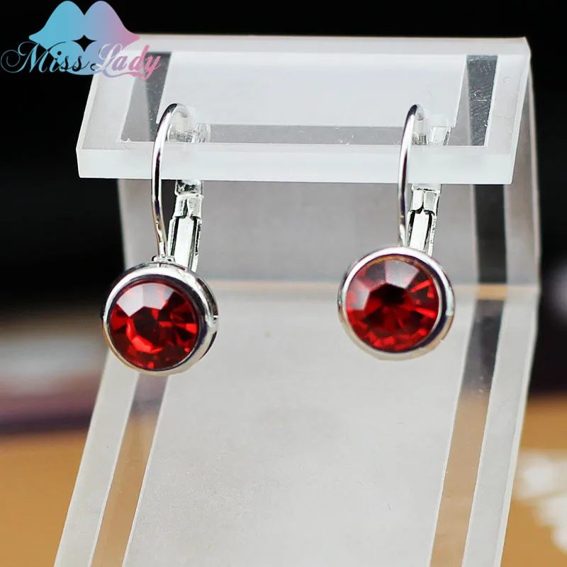 Miss Lady Gold color Crystal korean Fashion Jewelry Round minimalist small kpop drop Earrings for women MLY5126