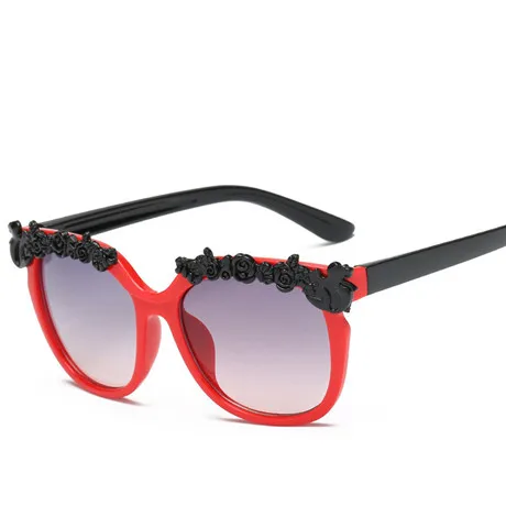 Krmding мальчикам и девочкам солнцезащитные очки для глаз в форме кошачьего глаза модный бренд для детей, защита от солнца очки розового цвета детских очков UV400 - Цвет линз: Красный