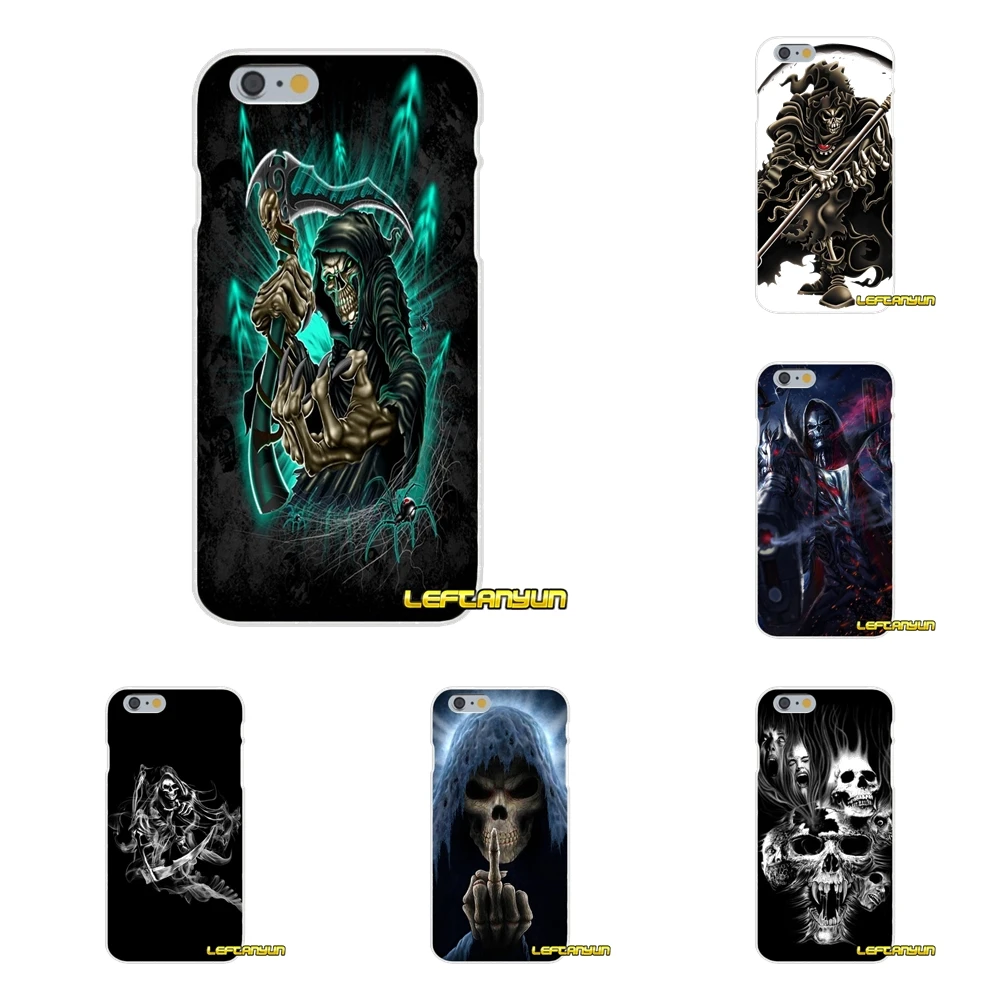 

Grim Reaper Skull Skeleton Soft Silicone phone Case For iPhone X 4 4S 5 5S 5C SE 6 6S 7 8 Plus