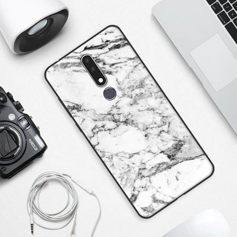 Чехол для Nokia 3 1 plus 2018 мягкие силиконовые чехлы в стиле древесины и камня + чехол 6 0