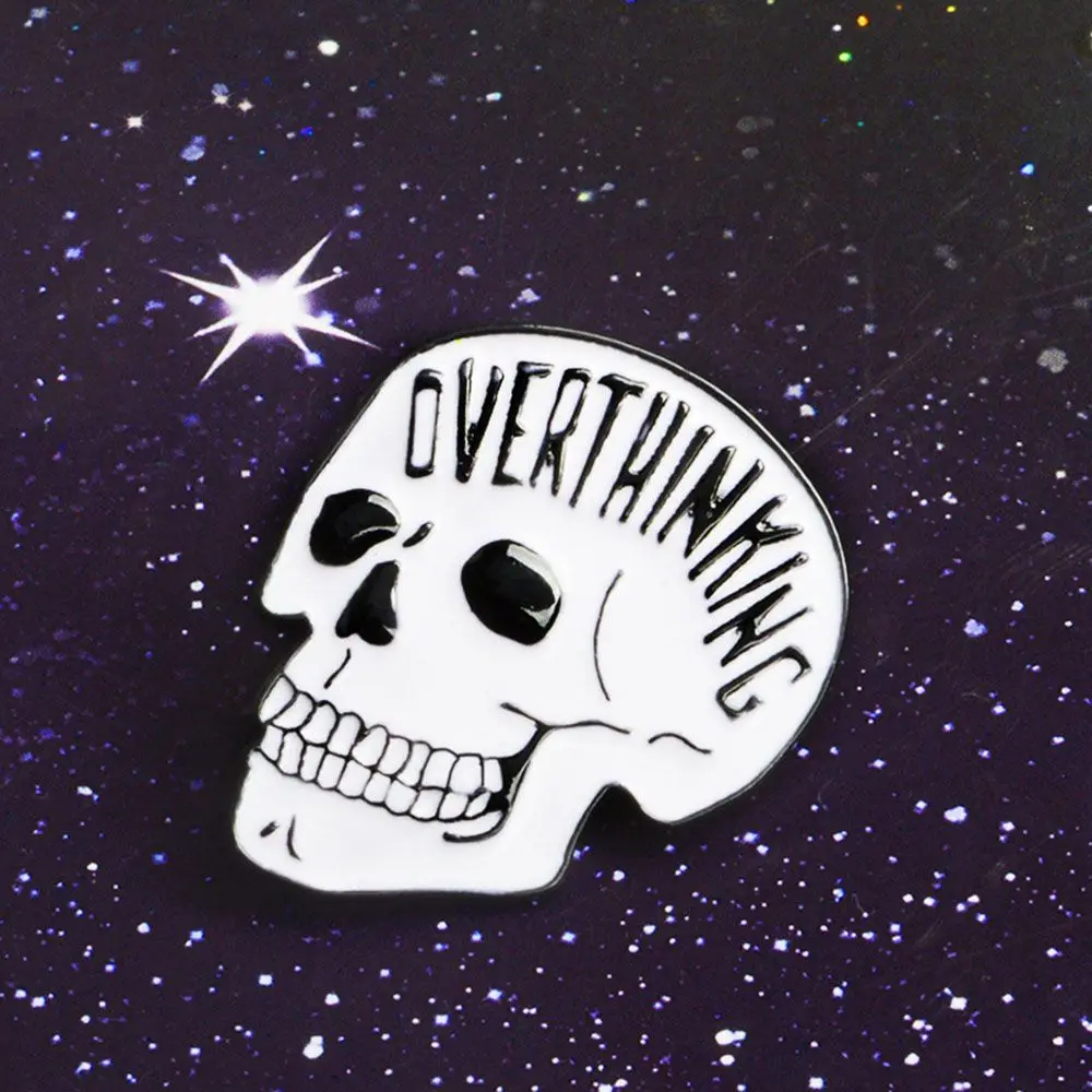 1 предмет творческий дизайн Overthink череп мягкая эмаль булавки для девочек Лацкан
