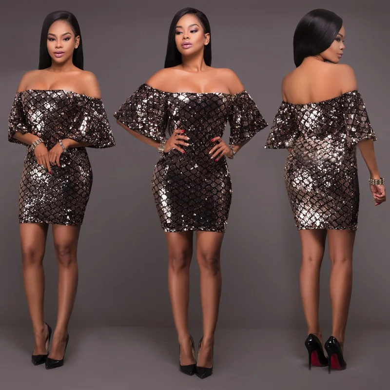 2017 New Arrival Sexy Bling Bling Women Party Club Dress Shinning