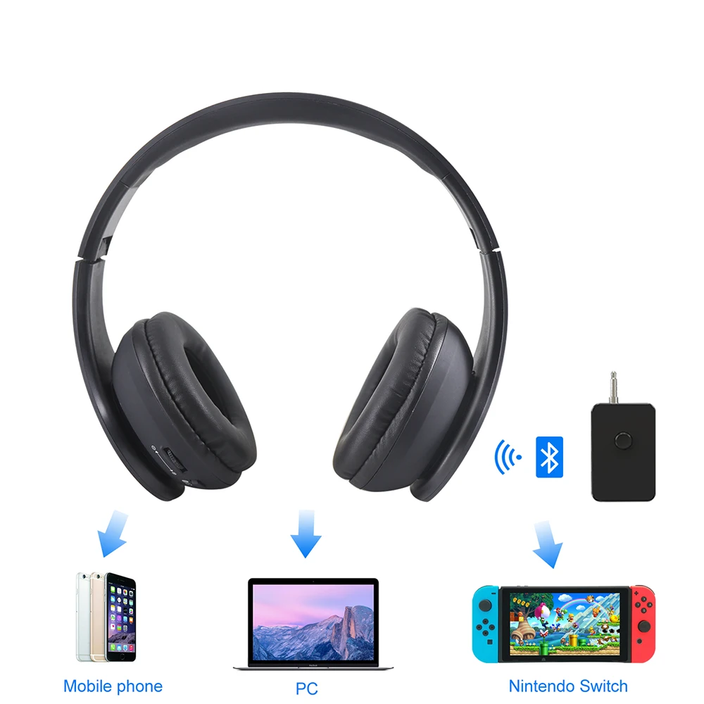 NS Bluetooth Игровые наушники с мини bluetooth-трансмиттер приемник для nintendo Switch превосходный звук беспроводная гарнитура геймера