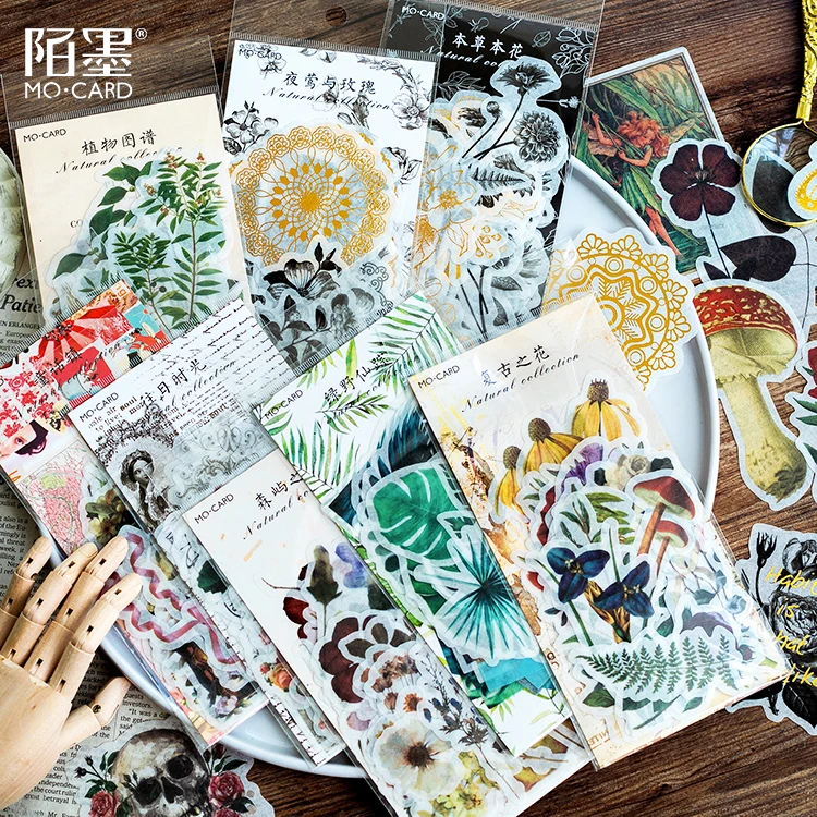 60pcs/1 lot Stationery Stickers Paper Natural leaves Diary Planner Decorative Mobile Stickers Scrapbooking DIY Craft Stickers