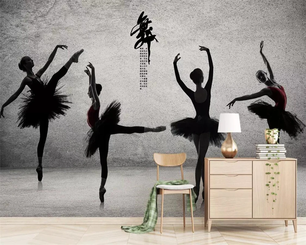 Beibehang современный минималистский 3D фото танцевальная комната балетные костюмы Йога studio Настенные обои оздоровительный массаж модные