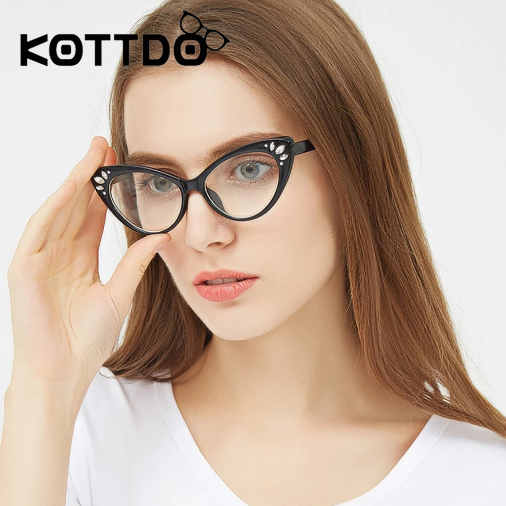 KOTTDO Модные Простые винтажные оправа для очков в стиле кошачьи глаза женские очки