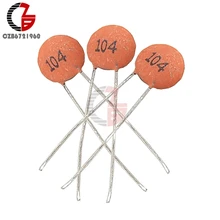 100 шт. с алюминиевой крышкой, 50В 100NF 104PF 0,1 мкФ Керамика конденсатор с алюминиевой крышкой, DIP-2