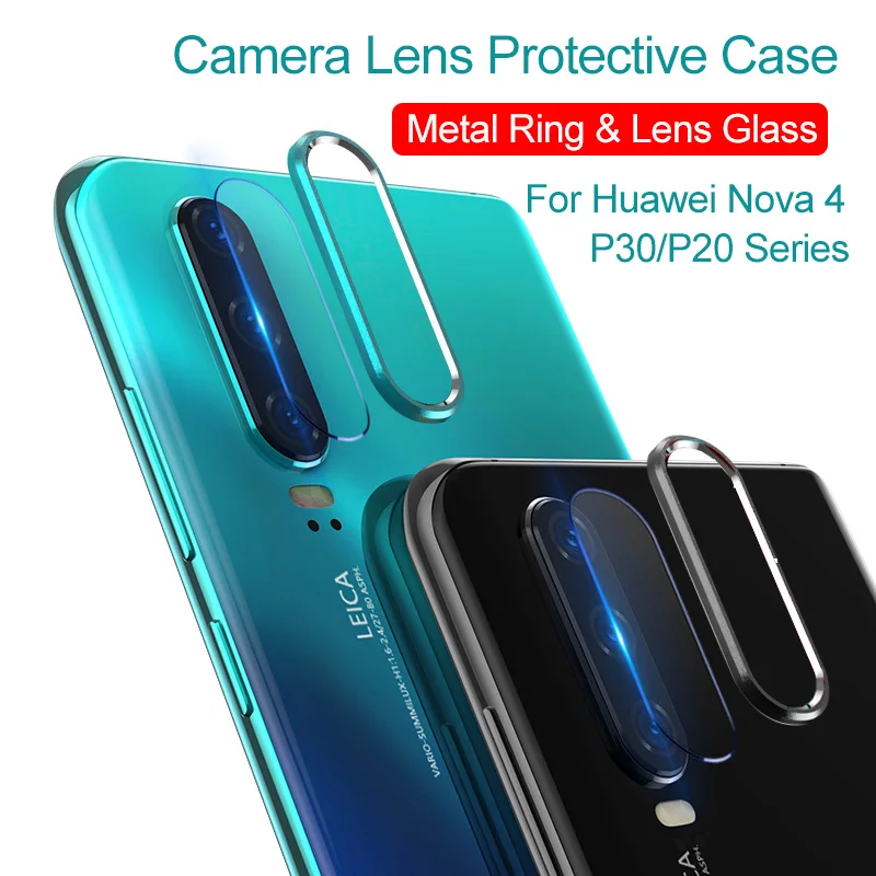 

Camera Protector For Huawei P30 P20 Pro Nova 4 Glass Lens Screen Protector & Protective Ring Bumper Case For Huawei P30 Glass