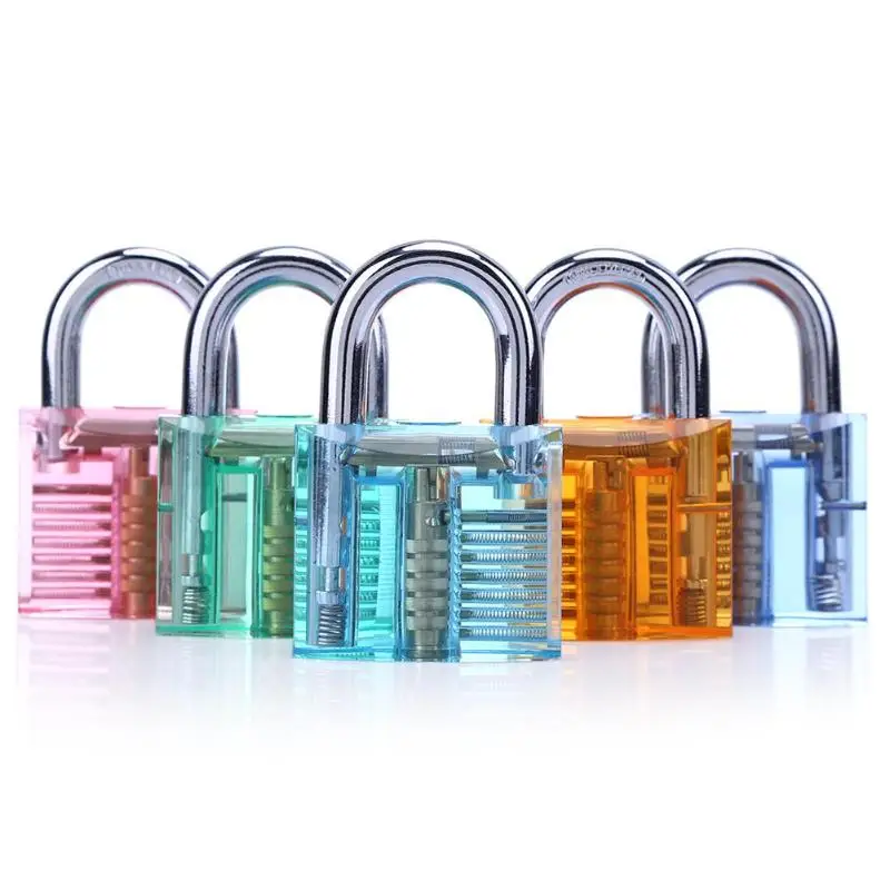 

Transparent Visible Padlock With Keys Waterproof Anti-static Lock Latch Practice View Padlock Training Skill Home Hardware